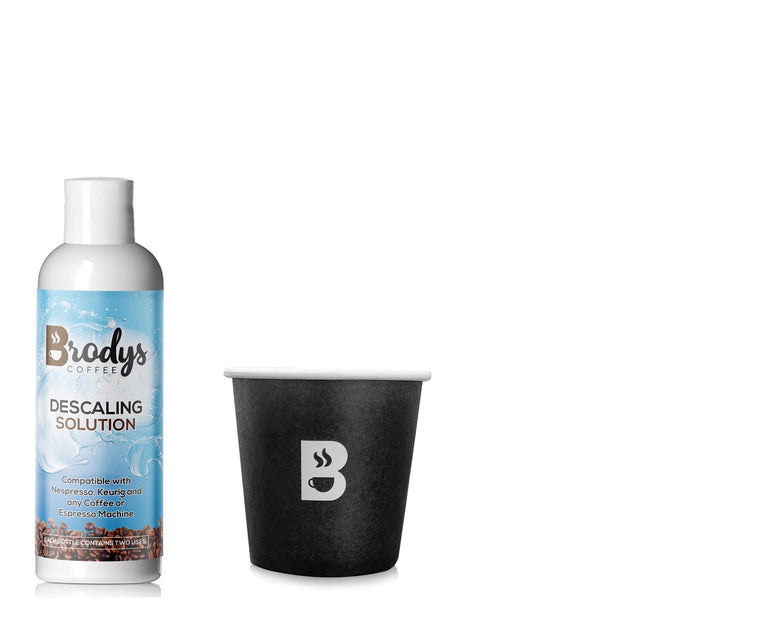 Brodys Disposable Paper Cups (50 Count 4oz) and Descaling Solution - Brodys