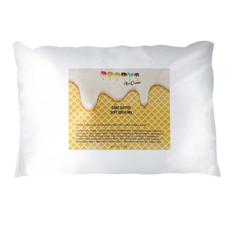 Soft Serve Mix, Cake Batter Ice Cream, 3 lb Bag - Brodys soft serve mix cake batter powder commercial ice cream machine mix 